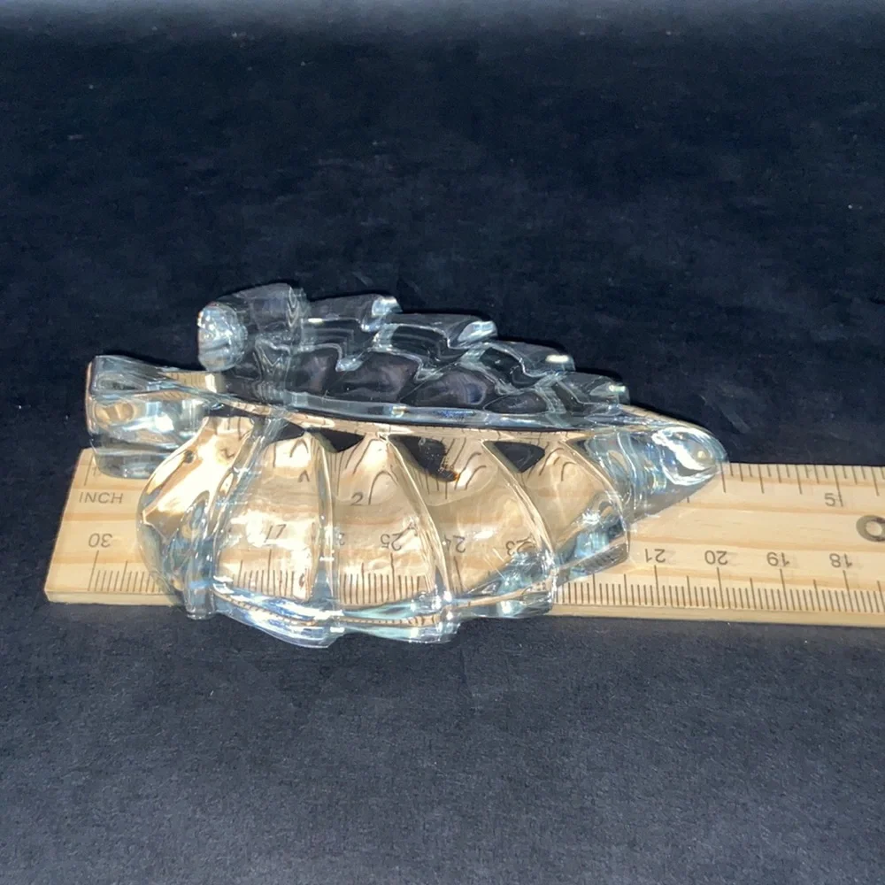 Crystal Leaf Jewelry Trinket Dish